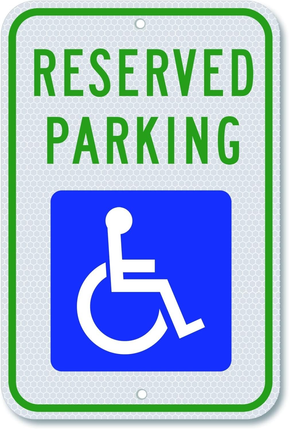 Handicap Parking Sign – 18 x 12 Inch Aluminum With ADA Accessibility Symbol, Res