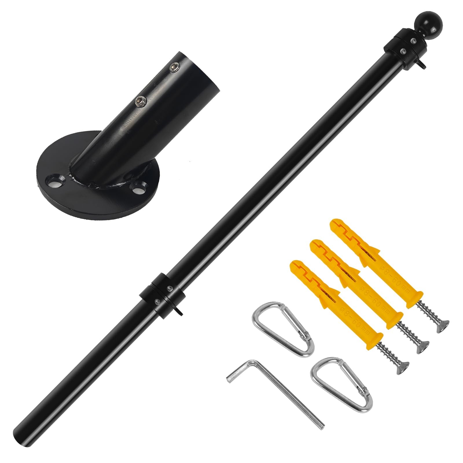 QSUM Barbershop Flag, Double-Sided Open Flag with Pole Kit & Wall Mount, Outd…