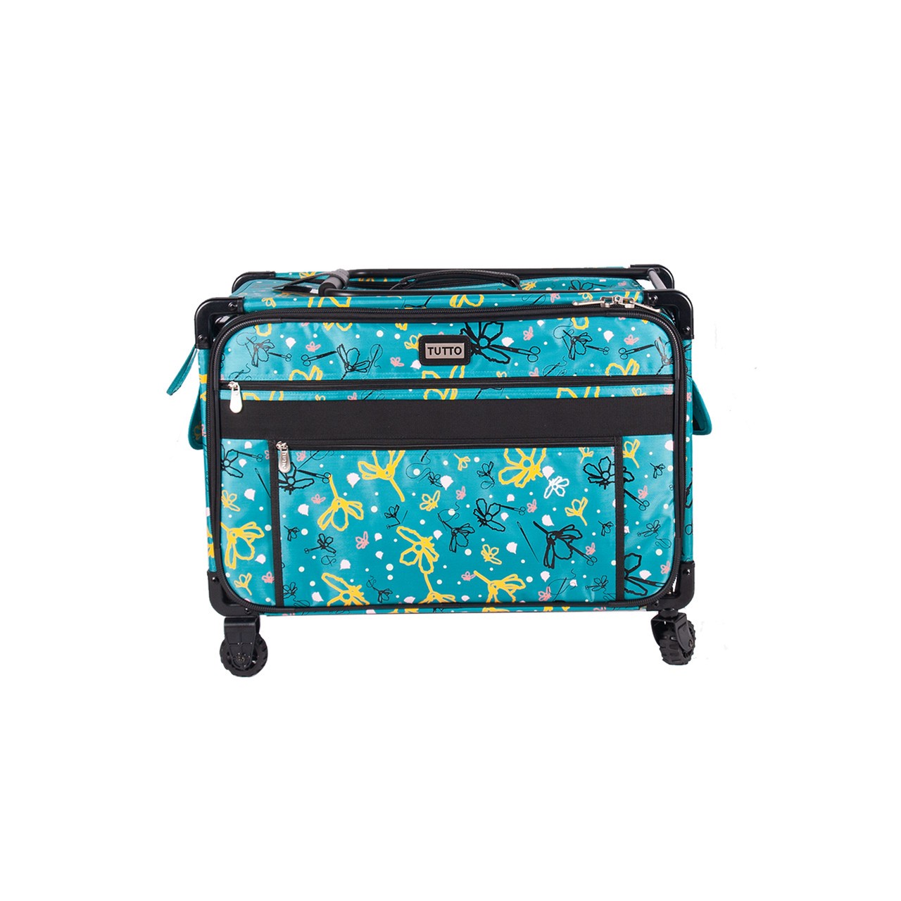 1XL – Turquoise Yellow Daisies Machine On Wheels