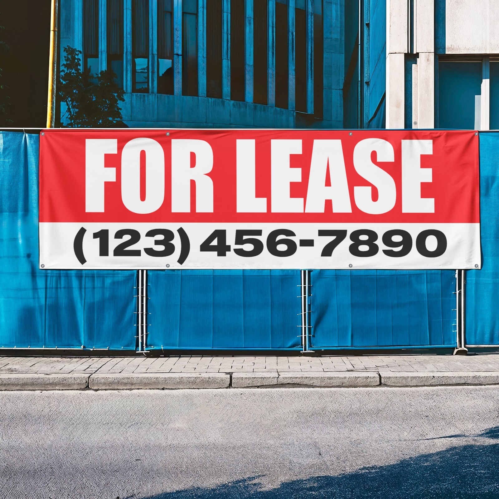FOR LEASE retail business advertising store front custom vinyl banner sign flag
