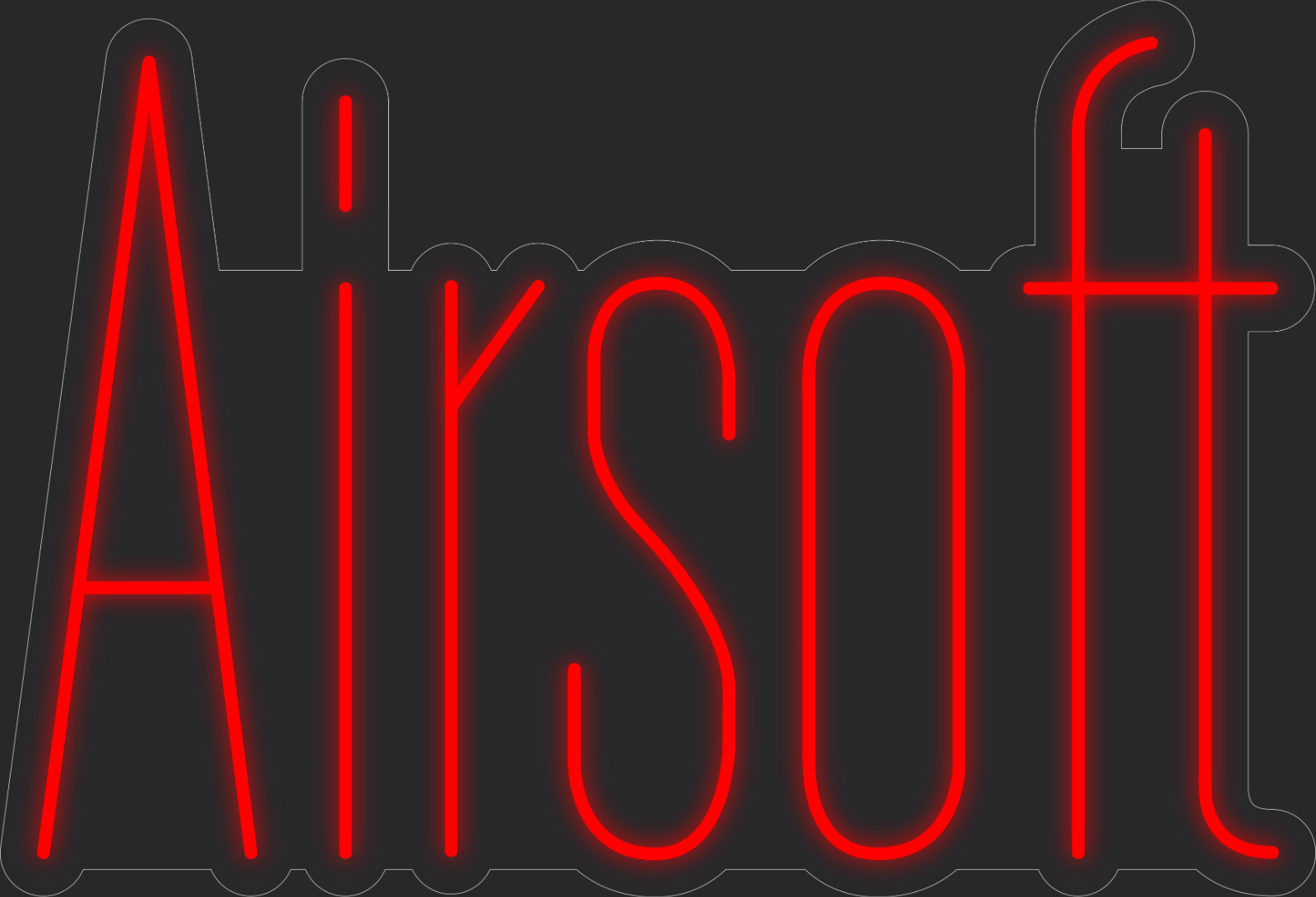 Airsoft Neon LED Sign Business Wall Decor Lighted Store Sign 36 x 24 in.