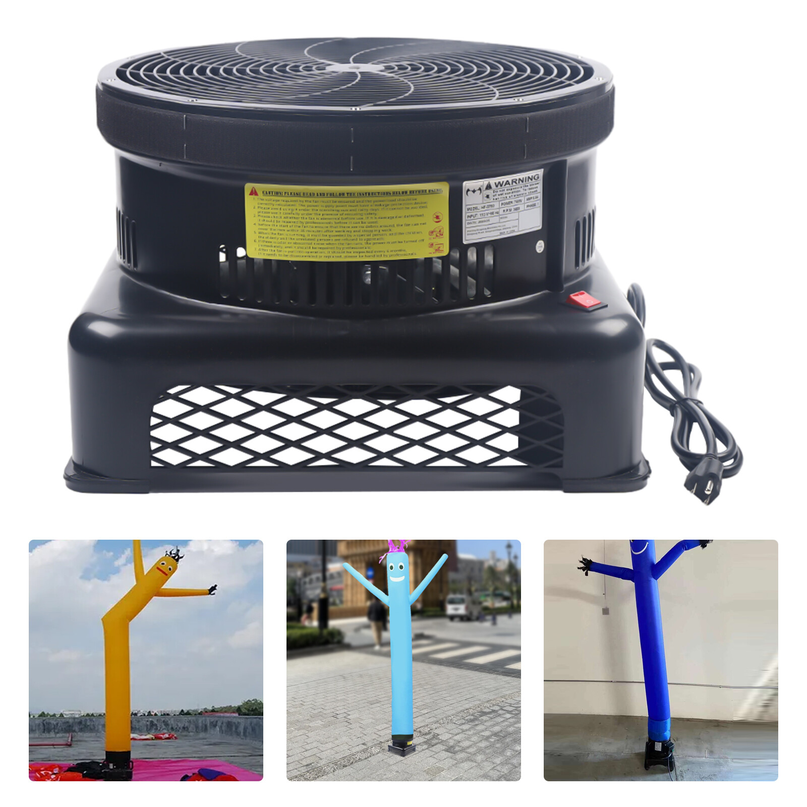 45cm Inflatable Fly Guy Air Blower Fan Dancer Wind Dancing Tube Man Puppet 950W