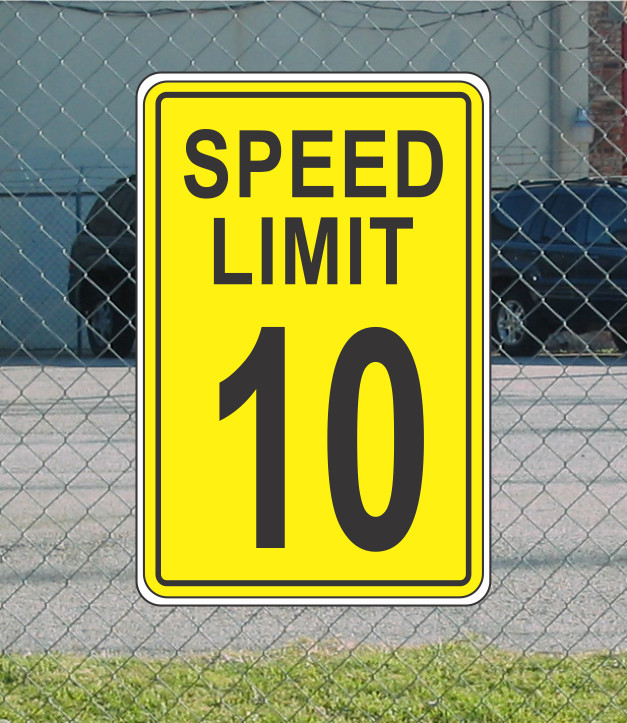 Yellow Speed Limit 10 Metal Sign for Street Road Highway Parking Lot 12″x18″ mph