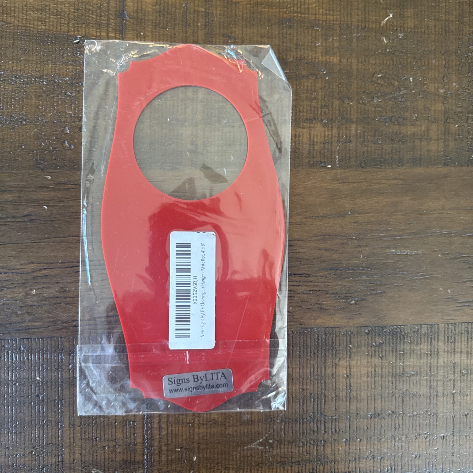 Signs ByLITA Cleaning in Progress Door Hanger – White Red, 4″ x 8″
