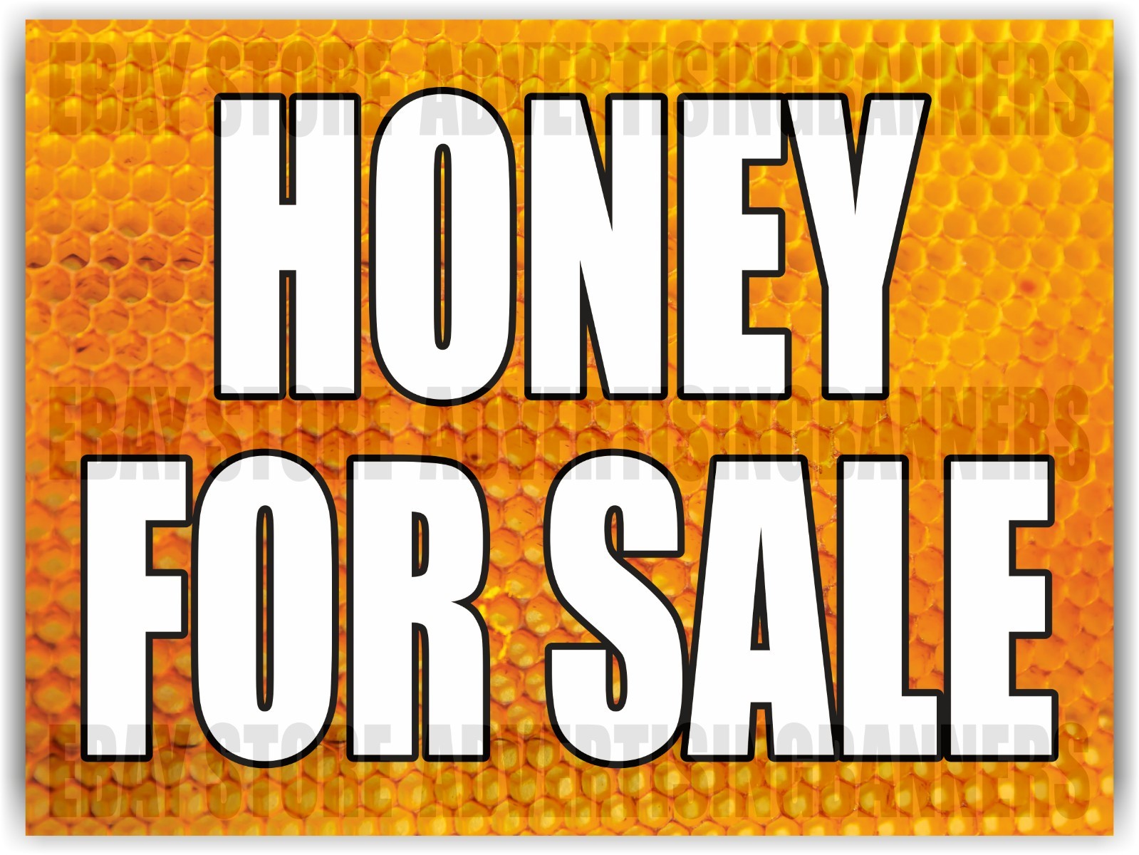 HONEY FOR SALE Yard Sign with H-Stakes Local Pure Raw Honeycomb Bees Homemade