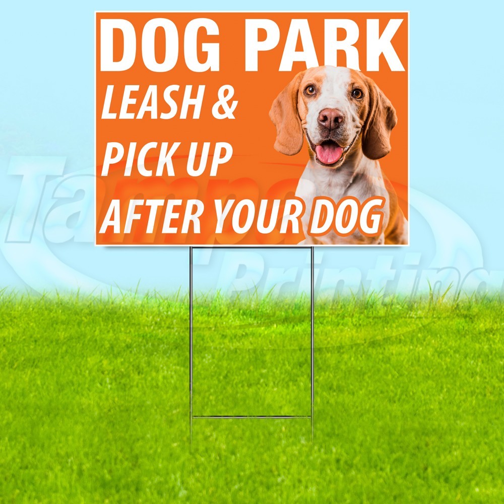 DOG PARK 18×24 Yard Sign Pets Plastic Corrugated WITH STAKE USA YS07903