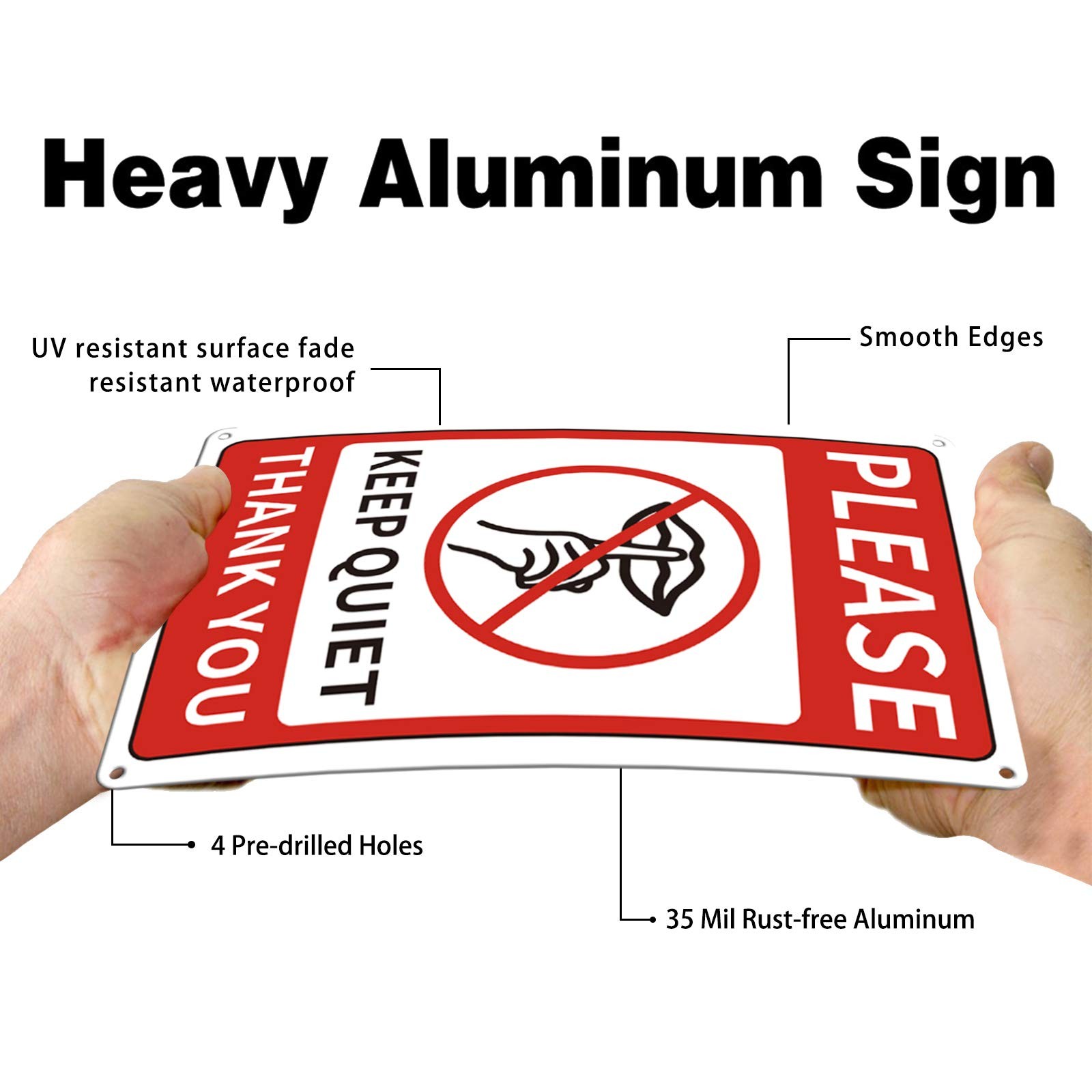 Mute Sign 8×12 Inch 35 Mil Aluminium Home Office Commercial Use UV Waterproof