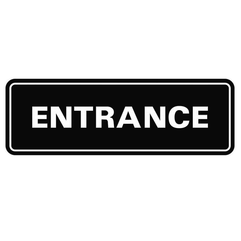 Small Standard Entrance Door/Wall Sign Black Business Office Commercial Store