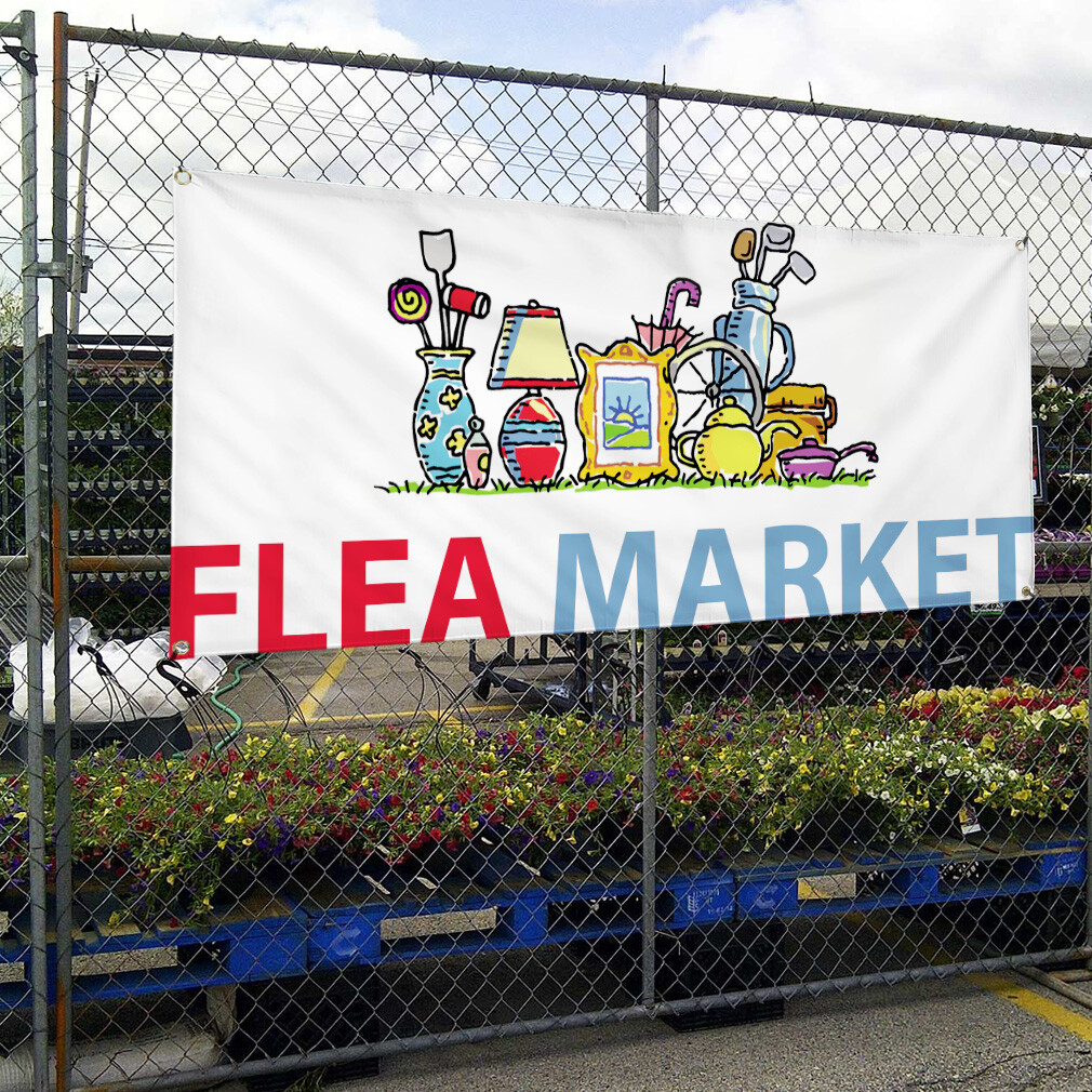Vinyl Banner Multiple Sizes Flea Market Outdoor Advertising Printing G Business