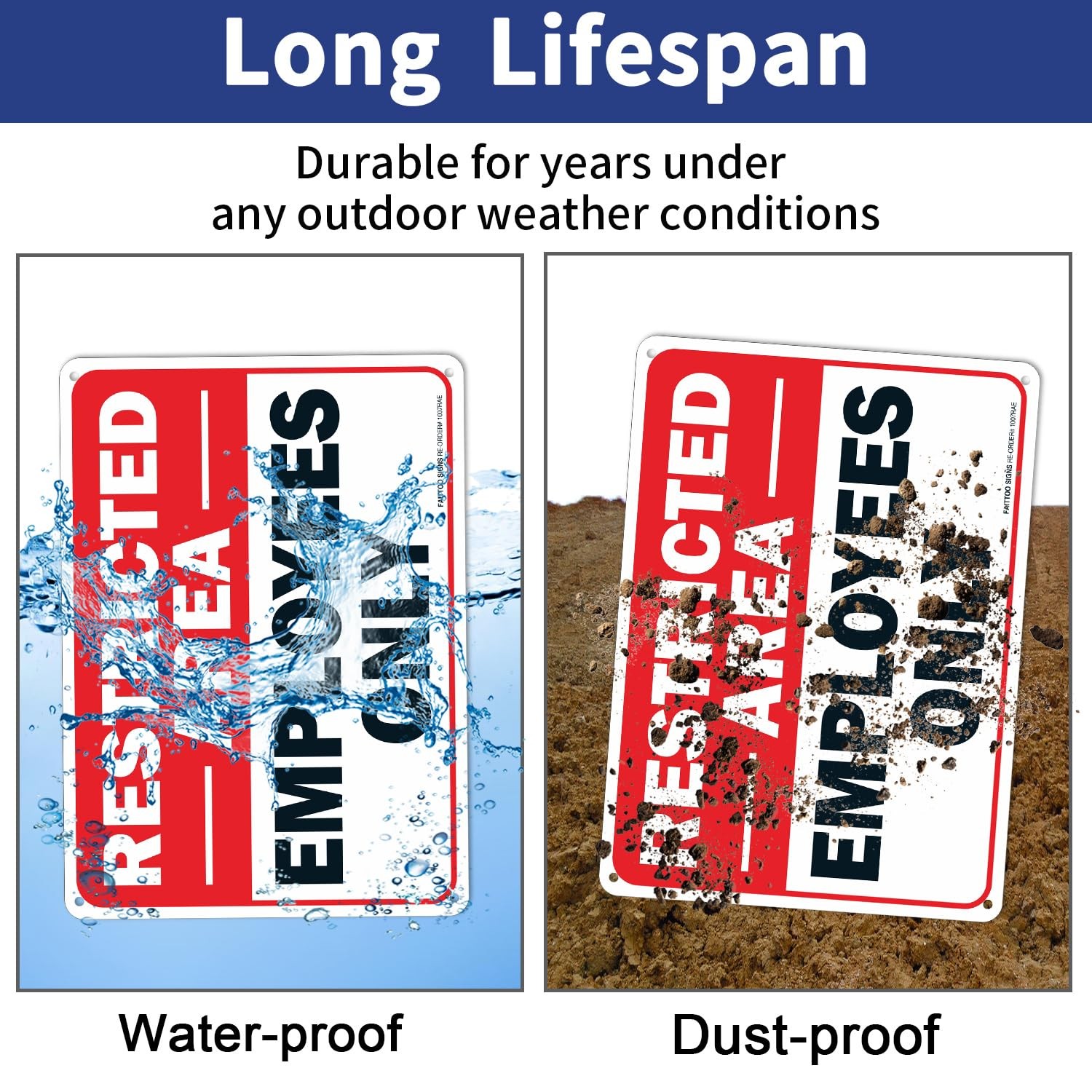 2 pack Restricted Area Employees Only Sign, 10 x 7 Inches .40 Rust Free Alumi…