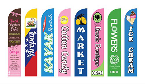 15Ft Full color Custom Swooper Advertising Flag Feather Banner with hardware