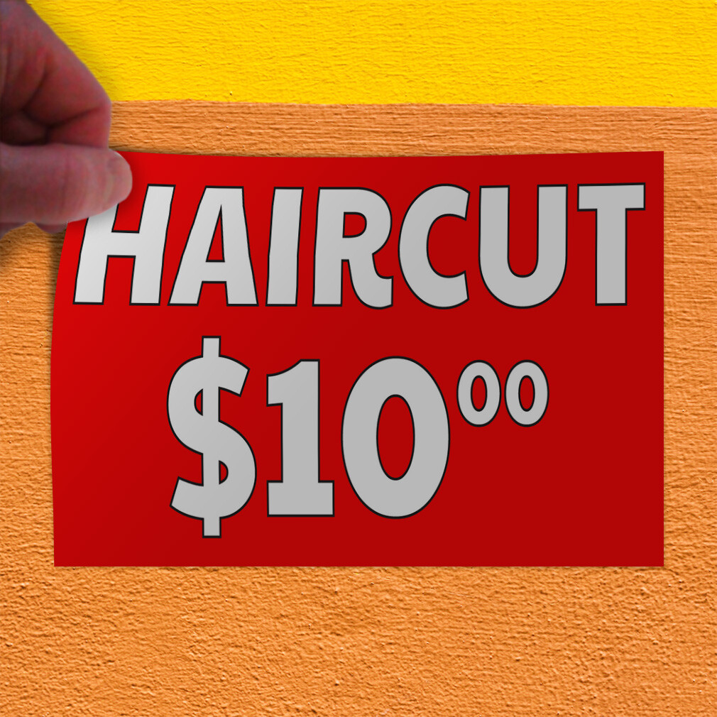 Decal Stickers Haircut $10 Outdoor Advertising Printing Vinyl Store Sign Label