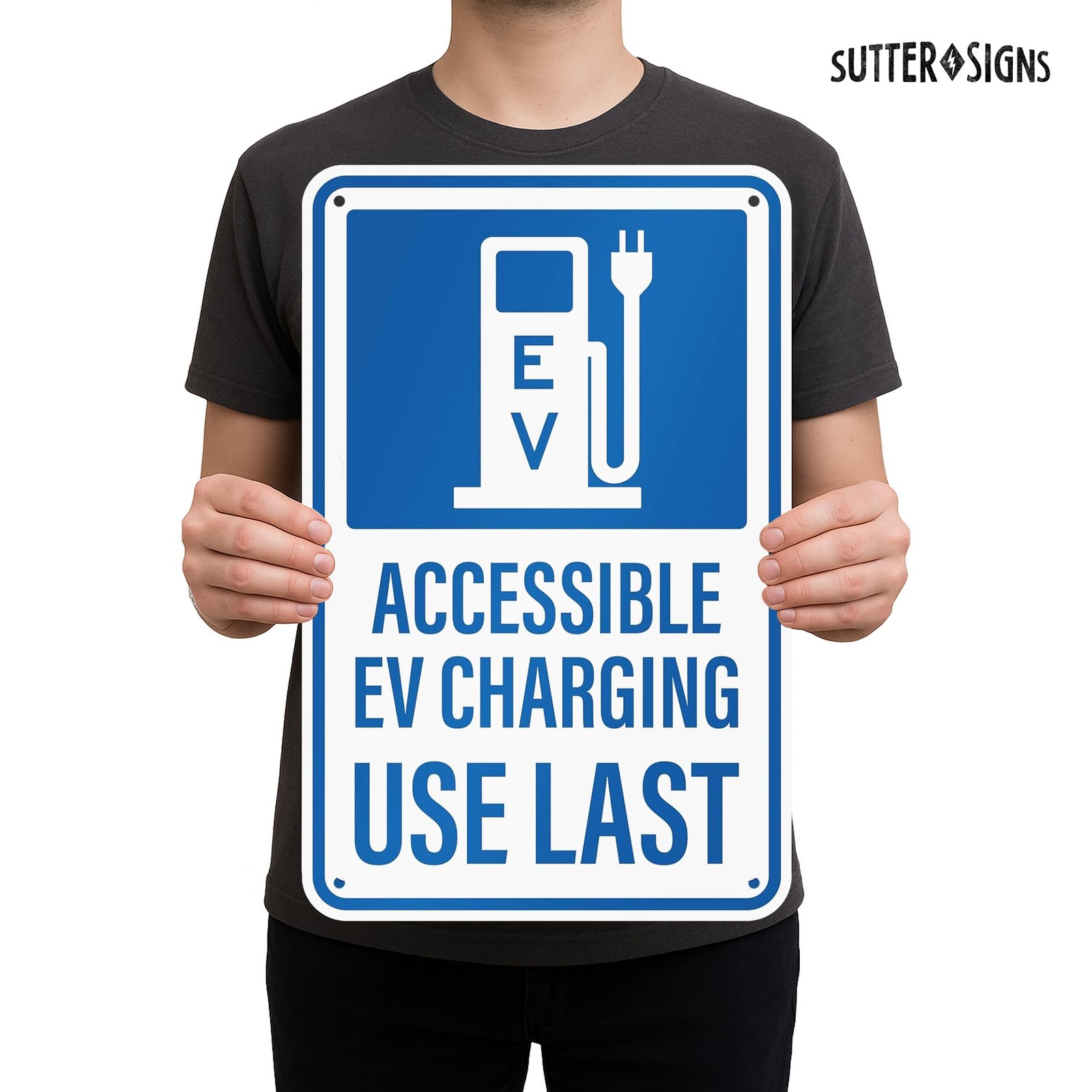 Accessible Electric Vehicle Charging Sign Aluminum EV Parking 12×18 Inch