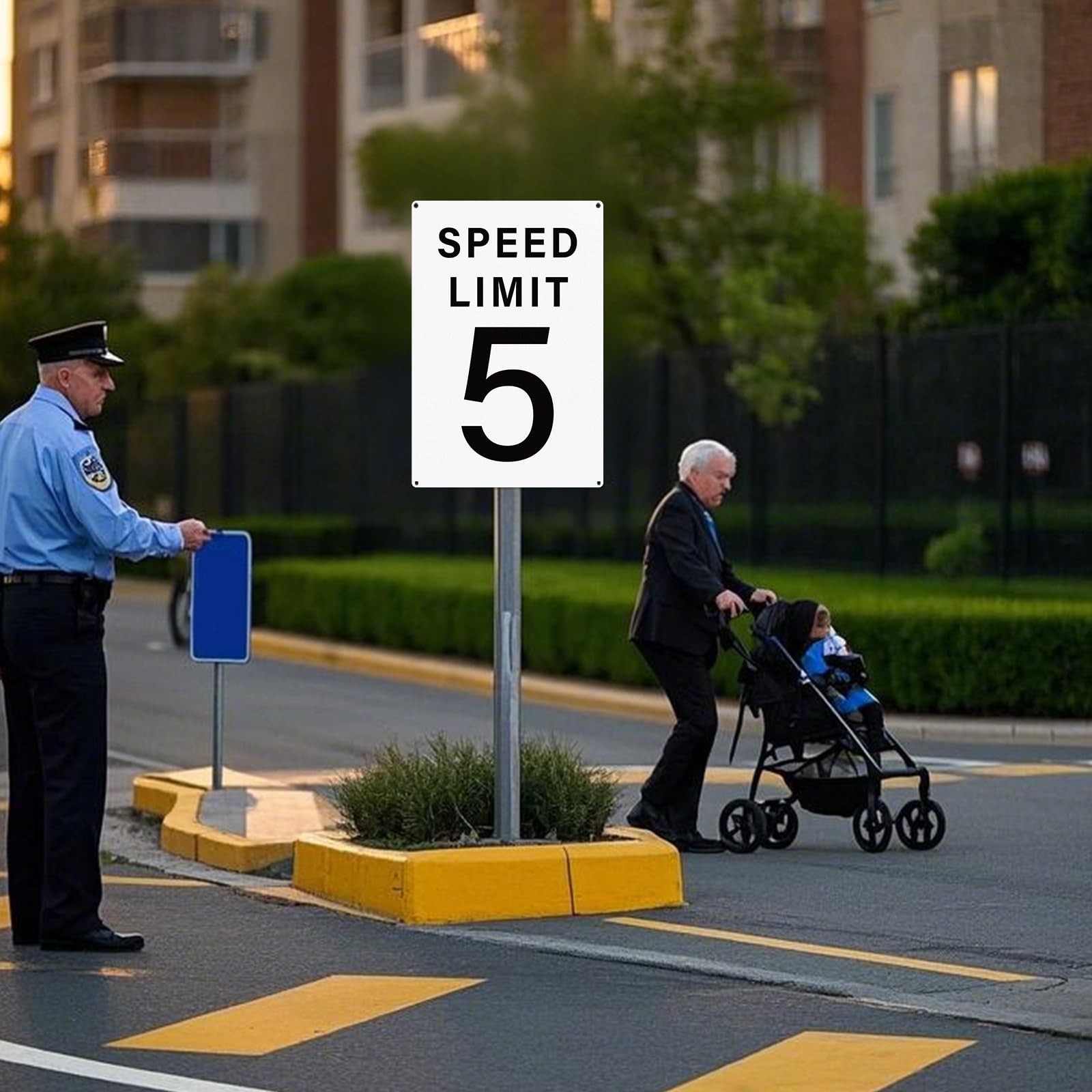 2 PCS 5 MPH Speed Limit Sign 18×12 Inch Reflective Aluminum Weather Resistant