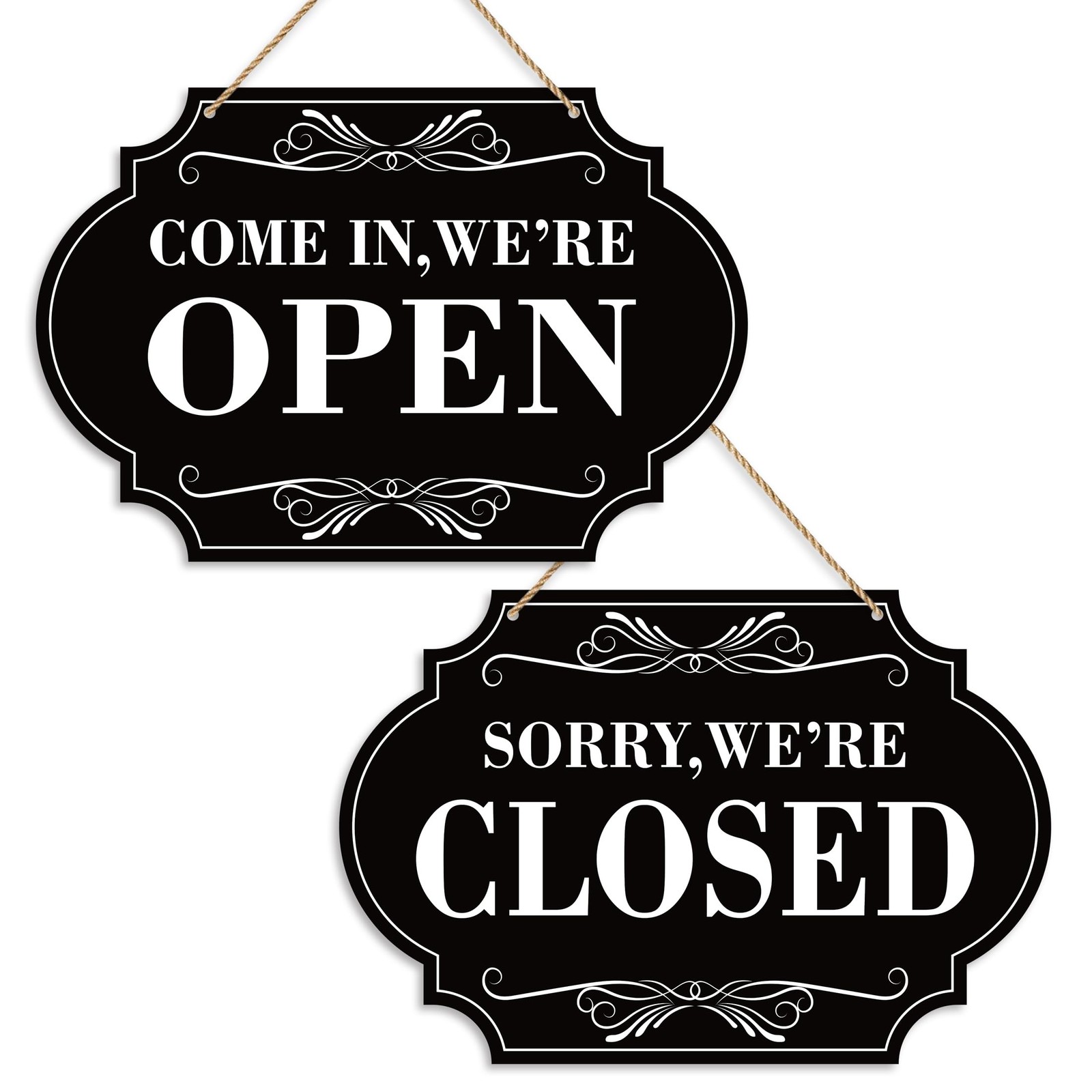 Open Closed Signs for Business, 11×8 Waterproof Double Sided Come In or Closed H