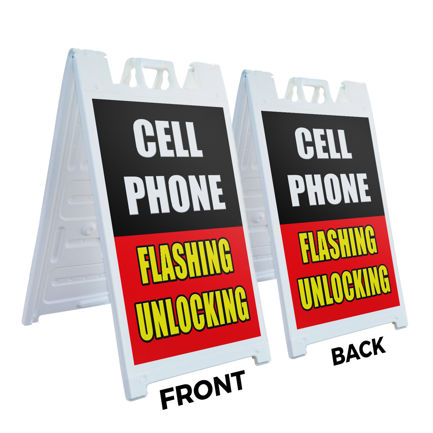 A-frame Sidewalk Cell Phone Flashing Unlocking 24″ x 36″ Double Sided A-Frame Si