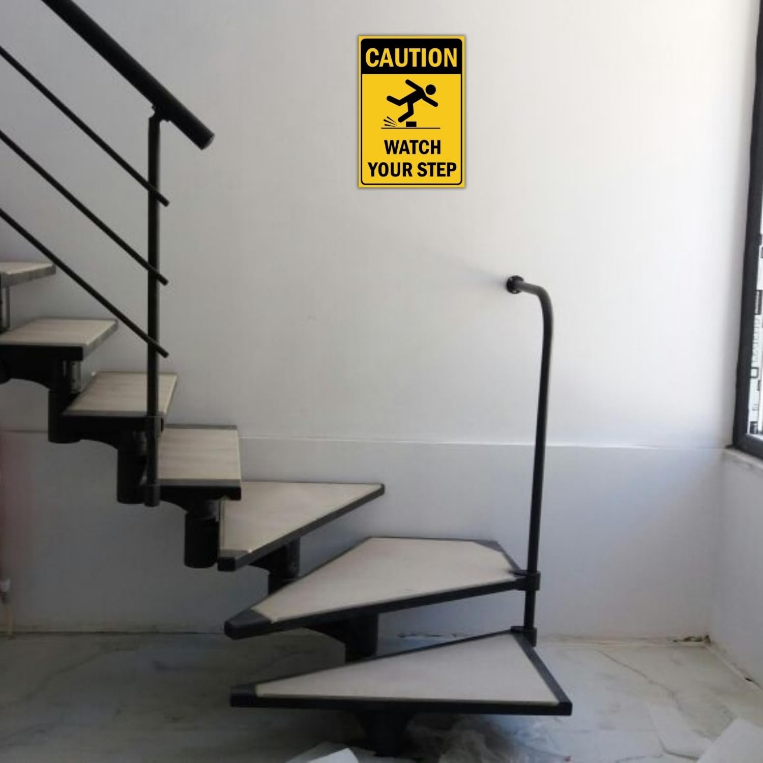 (2 Pack) Caution Watch Your Step Signs, 10 x 7 Inches, 120 Mil Plastic, UV Pr…