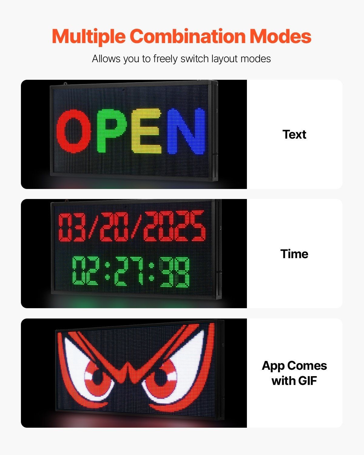 Full-color 27x14in P5 Programmable LED Digital Scrolling Display Sign Board