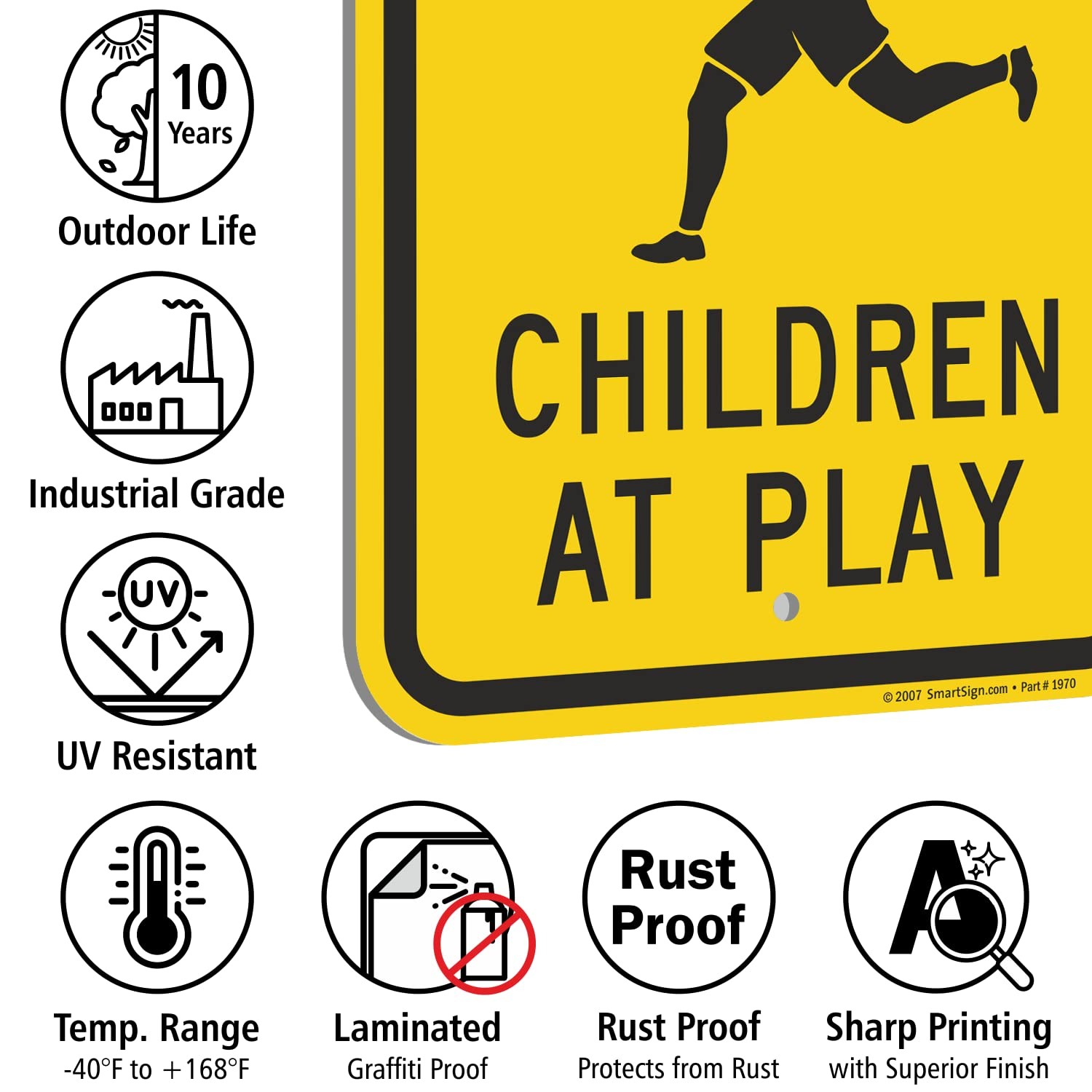 SmartSign 18 x 12 inch â€œSlow – Children At Playâ€ Metal Sign, Screen Print…