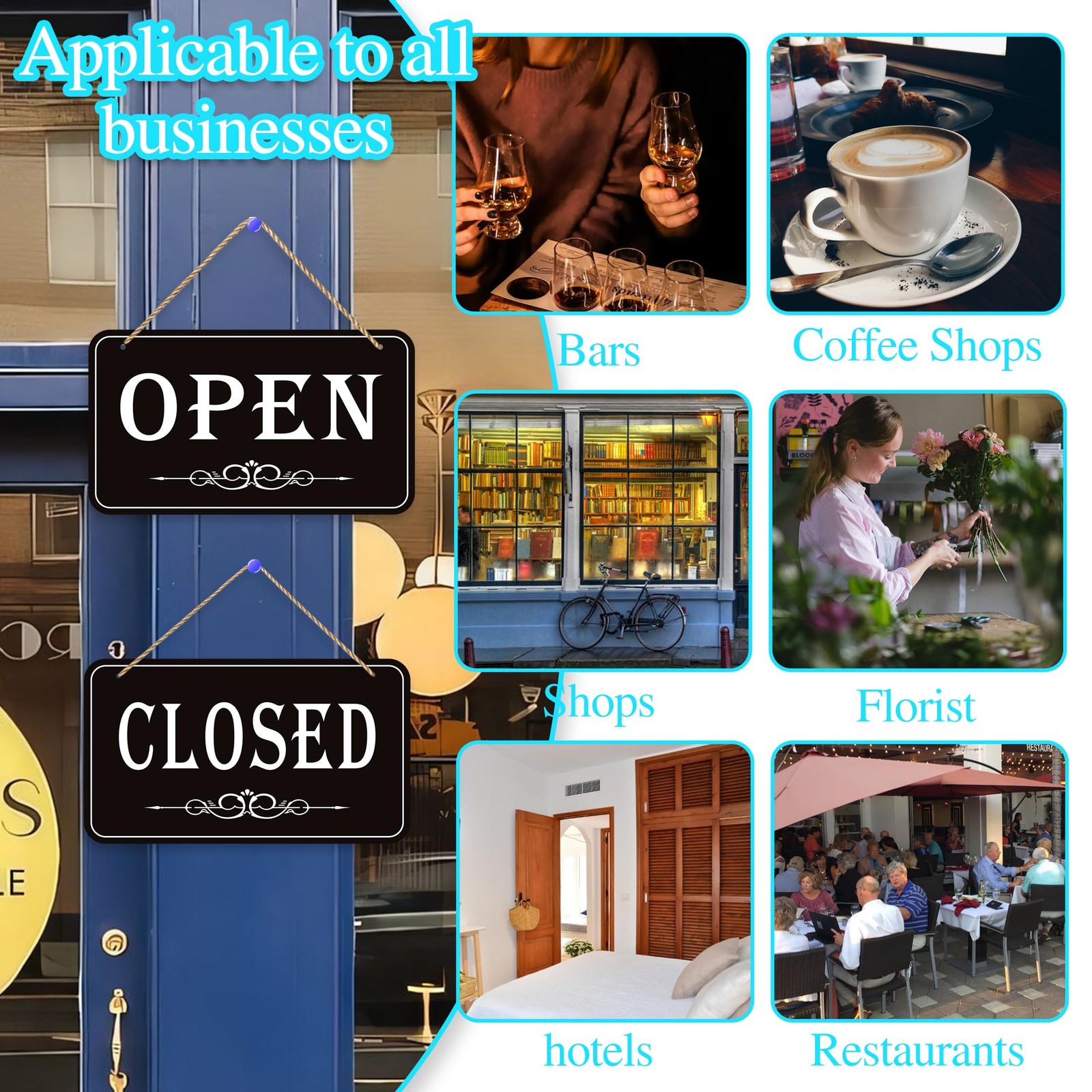 Open Closed Signs for Business, 12×6.7 Waterproof Double Sided Come In or Clo…