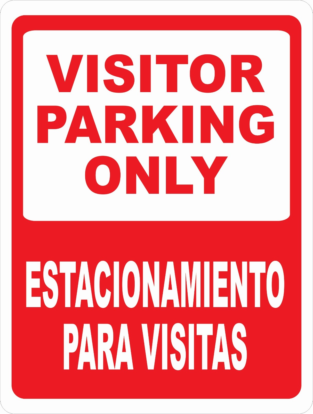 Bilingual Visitor Parking Sign. Size Options. English & Spanish Signo