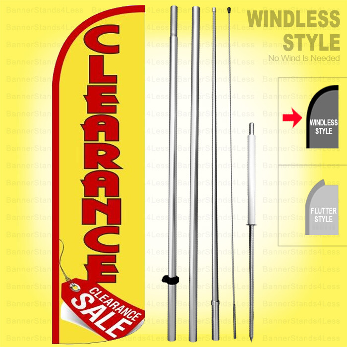 CLEARANCE SALE – Windless Swooper Flag Kit 15′ Tall Feather Banner Sign yq-h