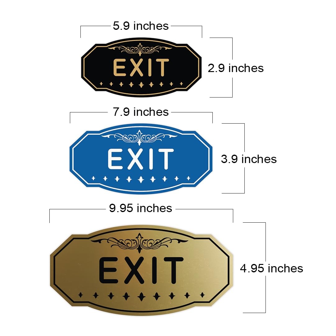 Exit Victorian Sign (Red) – Small 3″ X 6″