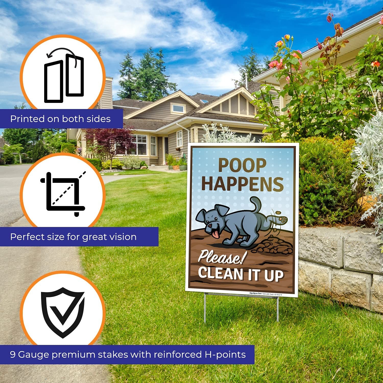 Corrugated Plastic Pet Reminder Sign, 2 Pack