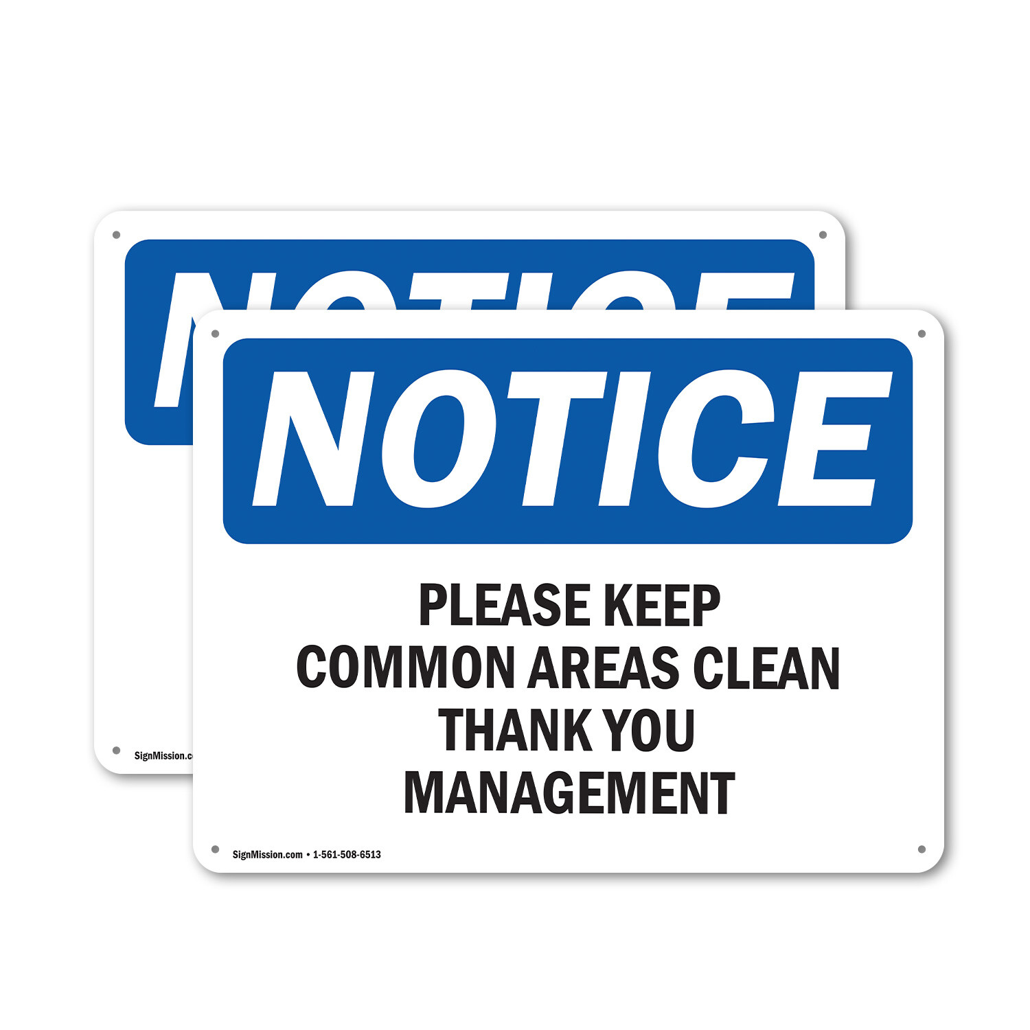 (2 Pack) Please Keep Common Areas Clear Thank You OSHA Notice Sign Decal Metal