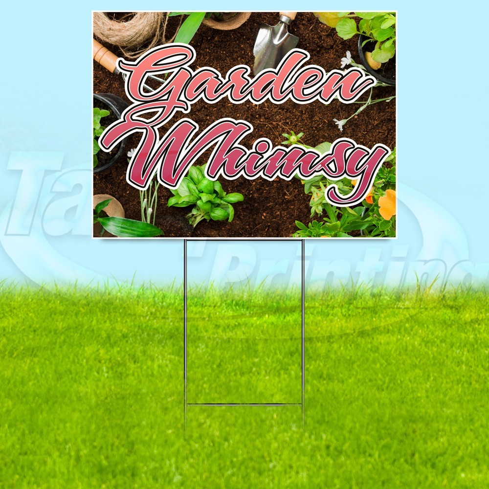 GARDEN WHIMSY 18×24 Yard Sign Plants Plastic Corrugated WITH STAKE USA YS07927