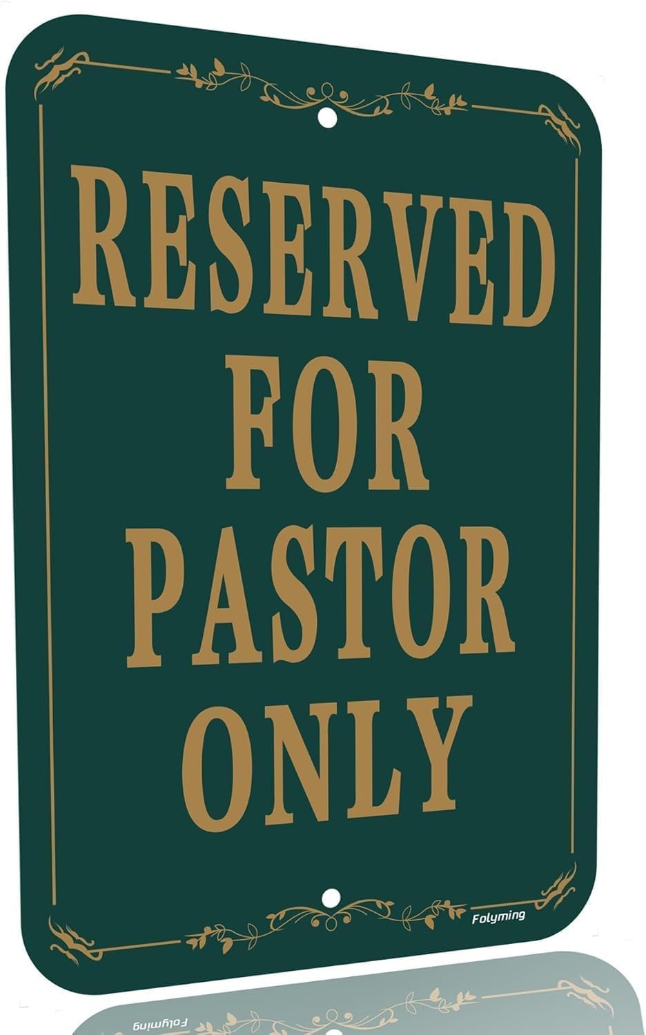 Reserved for Pastor Only Sign – 12×18 Inch Heavy-Duty Aluminum Church Parking…
