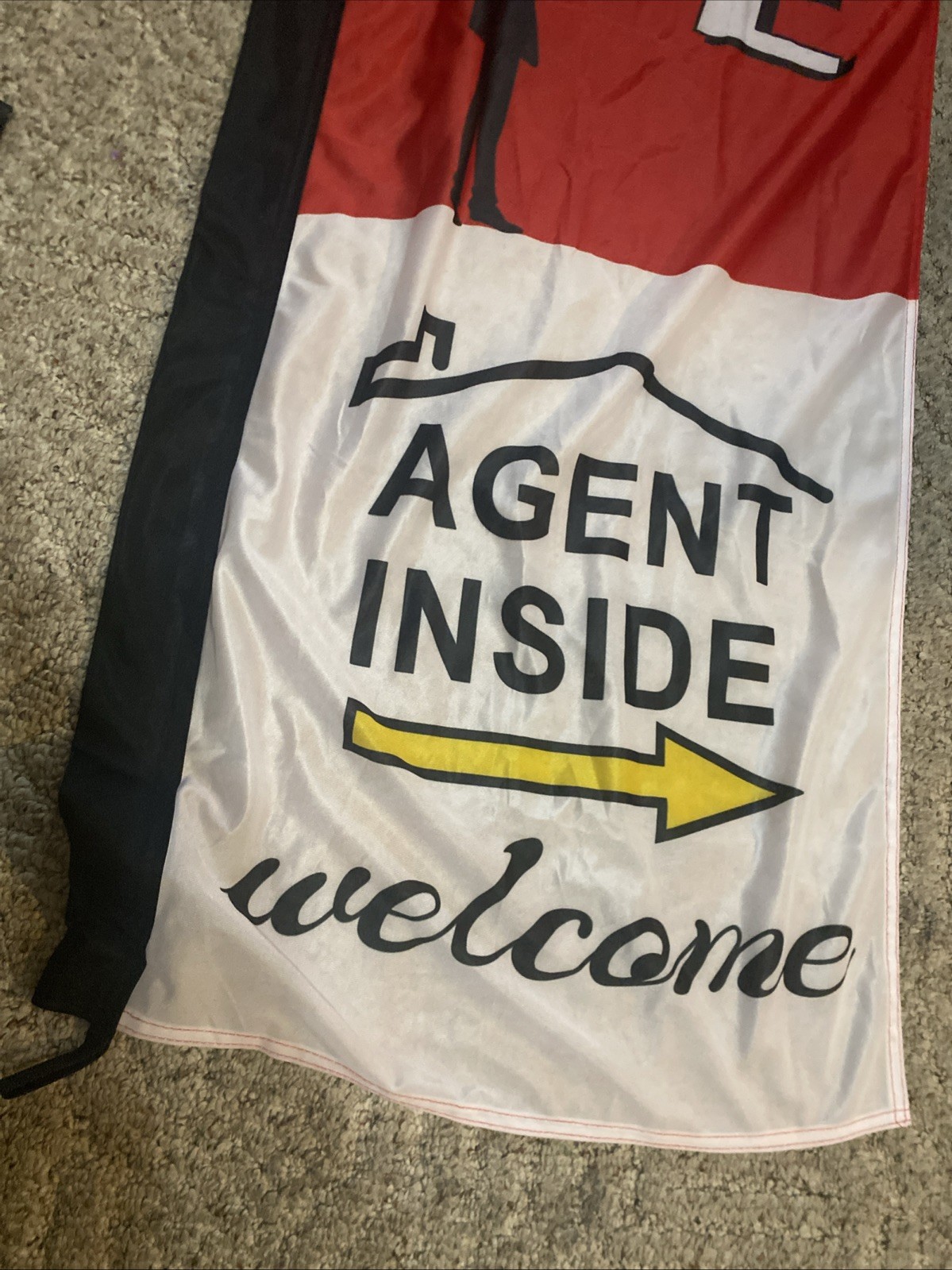 Open House Agent Inside Real Estate Feather Flag 6Ft Red Sign Replacement Only