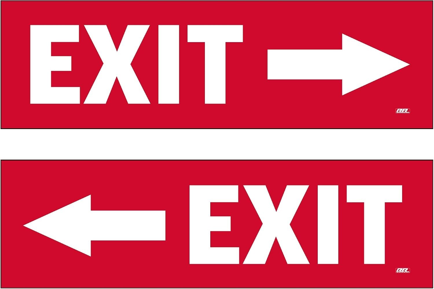 2 Pack Exit Left Right Arrow Sticker Set Sign Warning 9×3 Inch Vinyl Decal In…