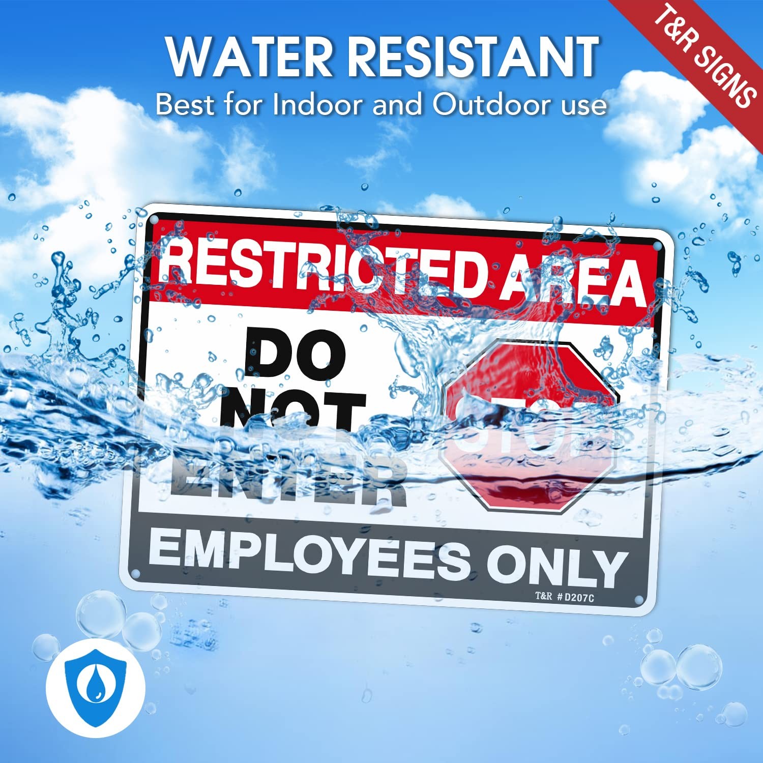 Restricted Area Do Not Enter, Employees Only Sign – 2 Pack – 10 x 7 Inches Ru…
