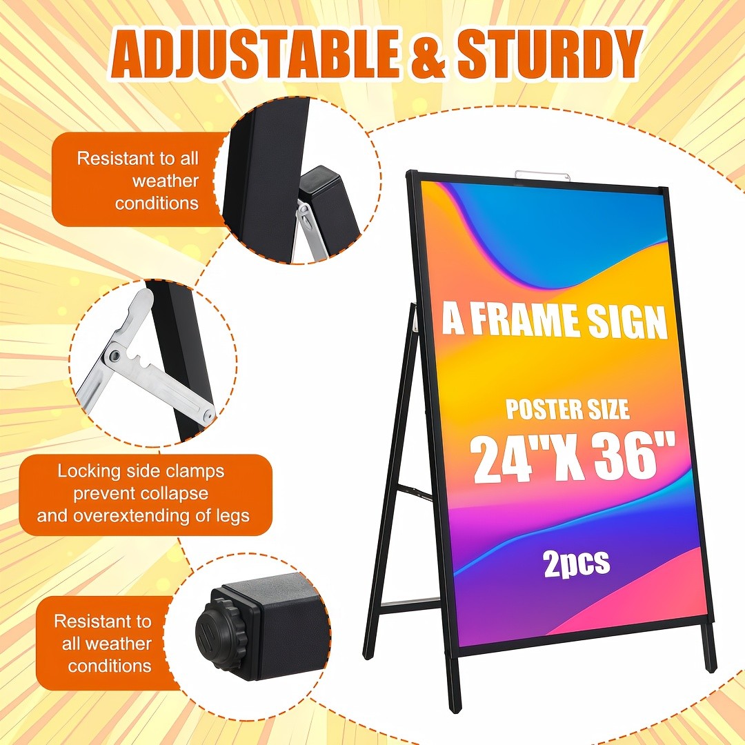 1/2pcs Heavy Duty Metal A-Frame Sidewalk Sign