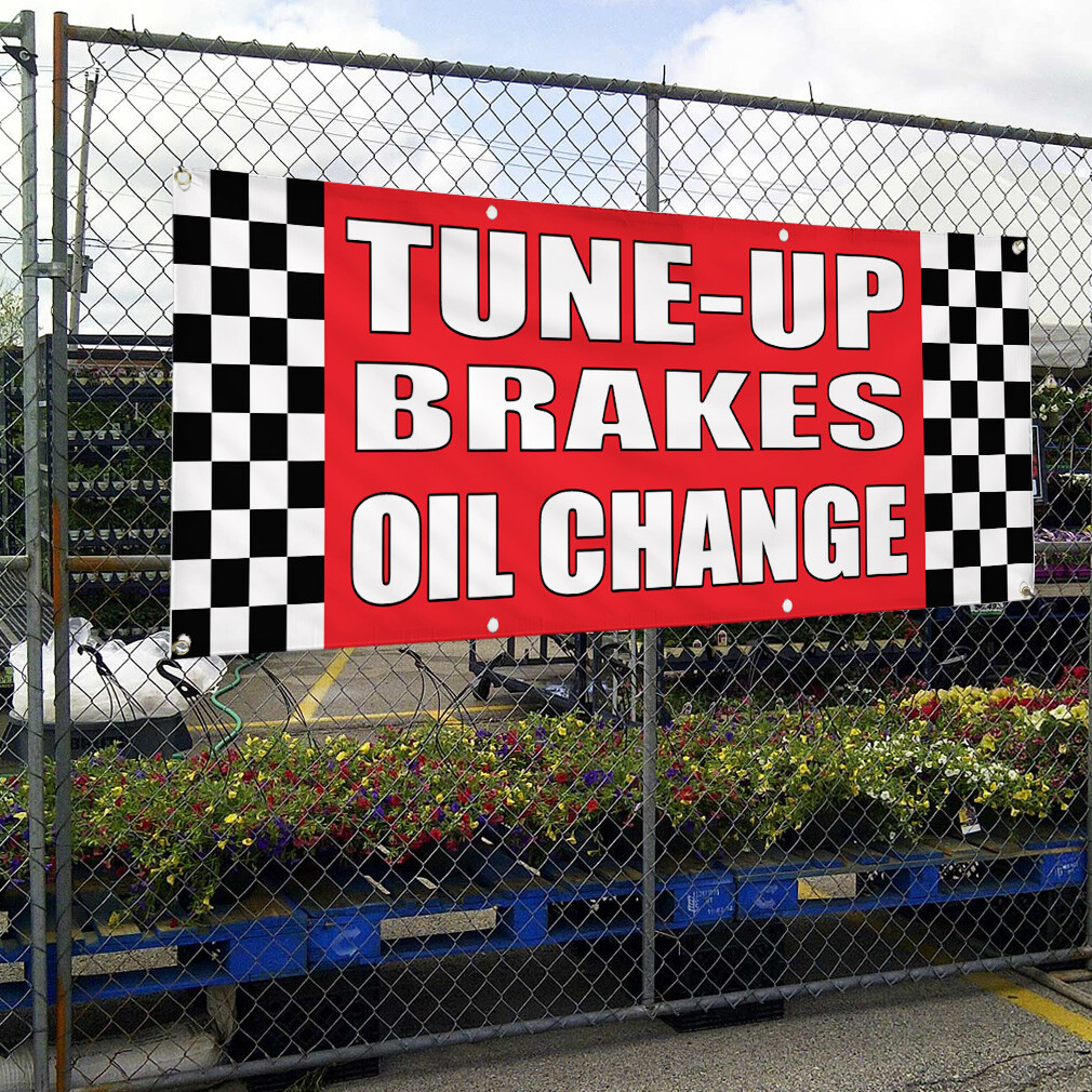 Vinyl Banner Multiple Sizes Tune-Up Brakes Oil Change Auto Body Shop Car A