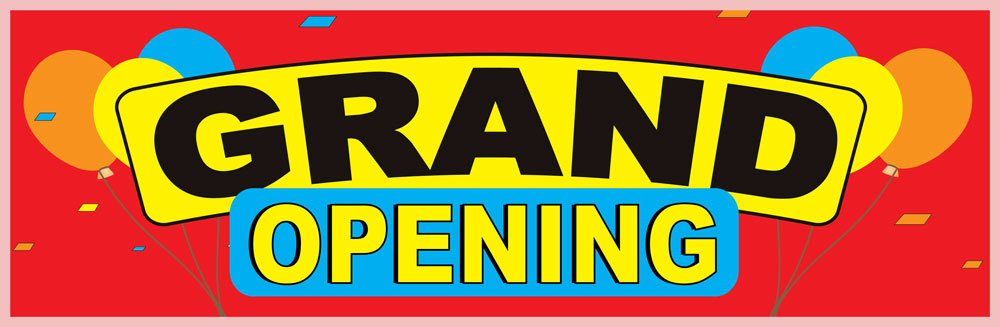 2.5ftx8ft Grand Opening Vinyl Banner – Alt to Feather Swooper Flag – 2.5’x8′