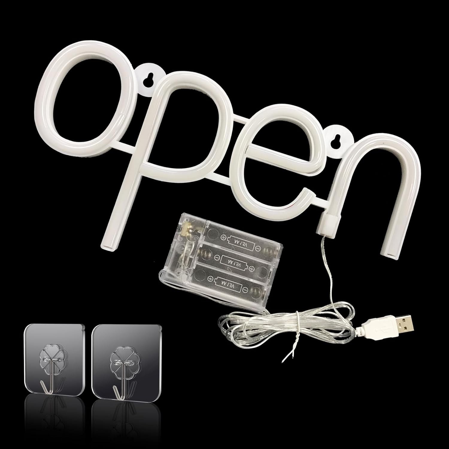 Open LED Neon Signs Light Business Hours Sign,Powered by USB or AAA Batteries Sh