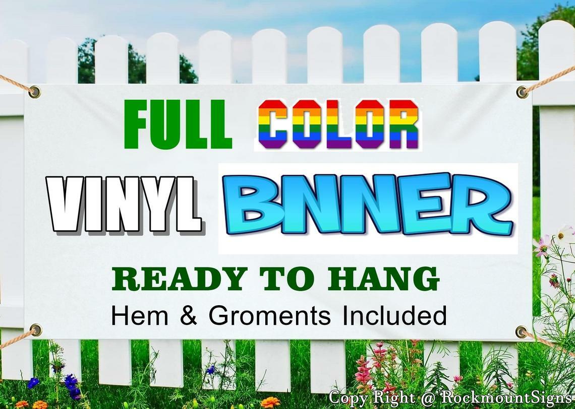 Custom Full Color 13oz Heavy duty Weather proof Vinyl Banner w Hem & Grommets