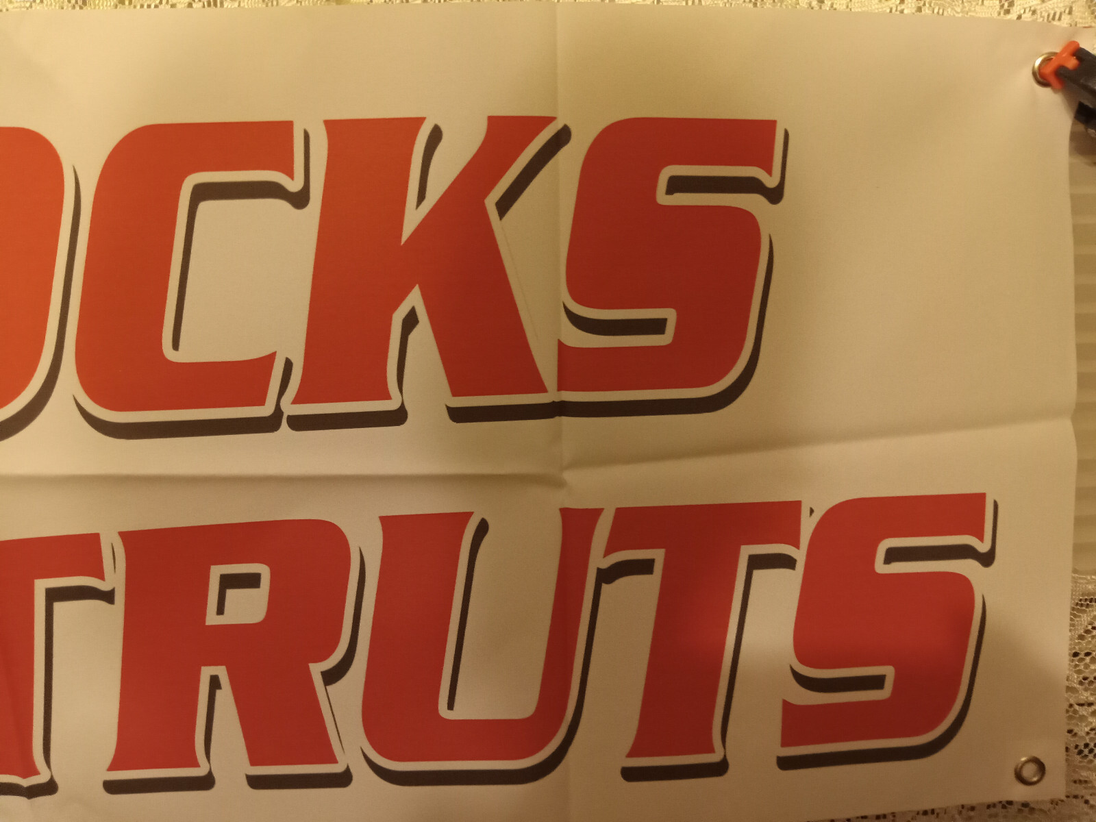 “SHOCKS & STRUTS” Vinyl Banner – WINDOW HANGING SIGN FESTAPRINT 18″X48″