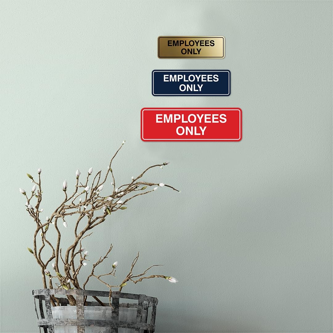 All Quality Standard Employees Only Sign – Silver – Large 2 Pack