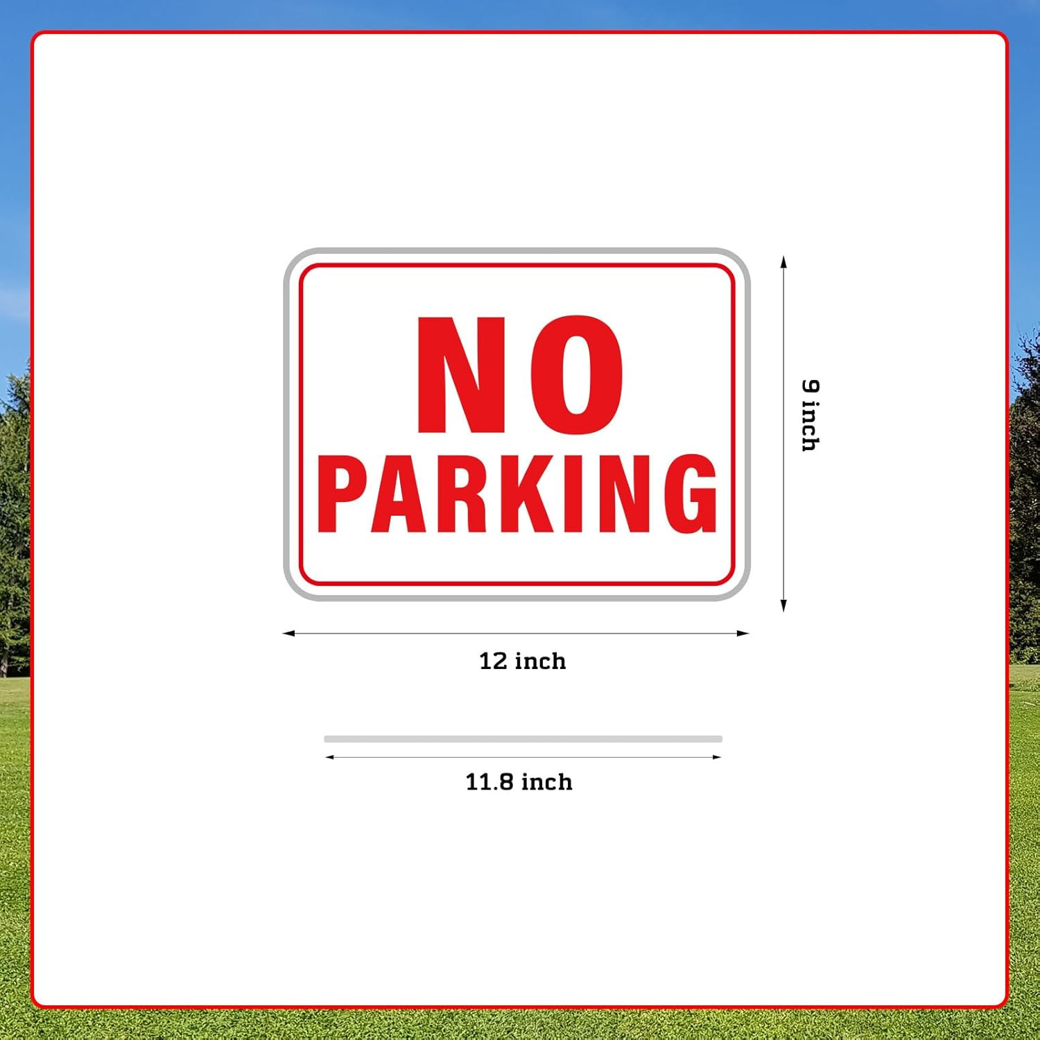 3 PCS No Parking Signs 12 X 9 Inches No Parking Yard Sign with Stake Double Side