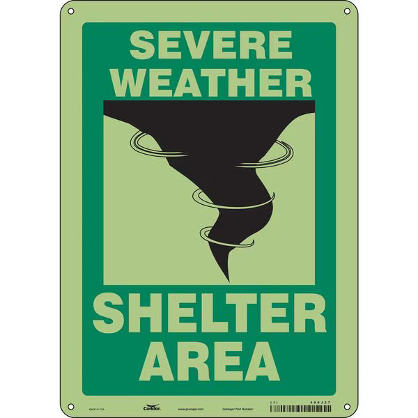 Condor Safety Sign, 14 in Height, 10 in Width, Polyethylene, Vertical Rectangle,