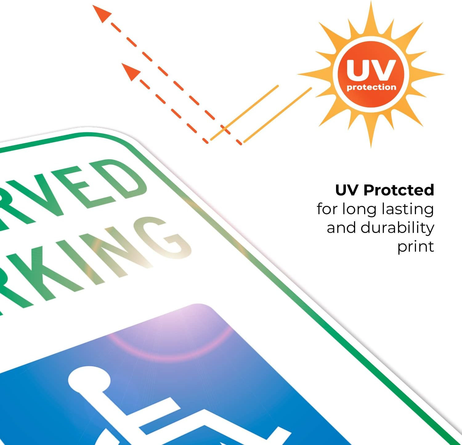 Handicap Parking Sign, Reserved Parking Sign, 12X18 Inches, Rust Free .063 Alumi