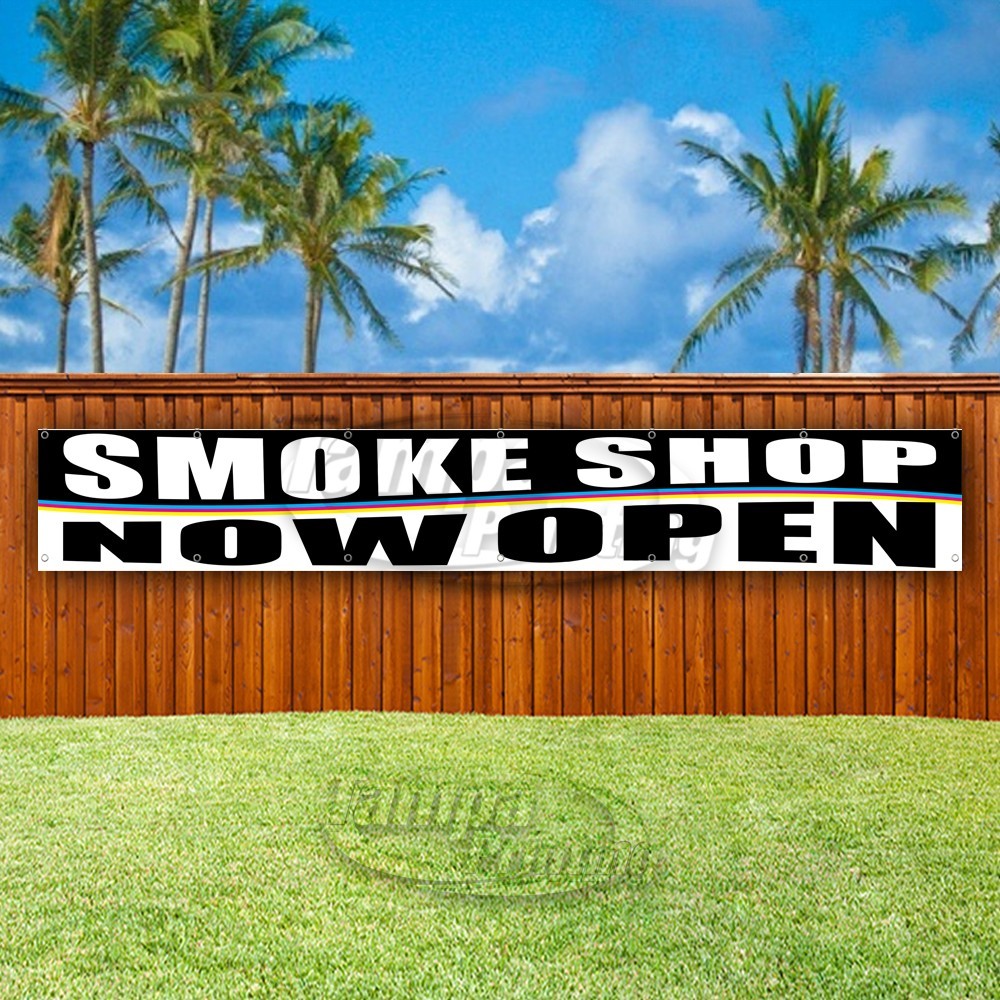 SMOKE SHOP NOW OPEN Advertising Company Vinyl Banner Flag Sign USA XL01685