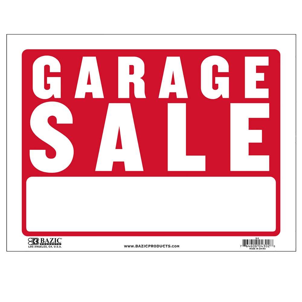 BAZIC 9″ X 12″ Garage Sale Sign, pack of 24
