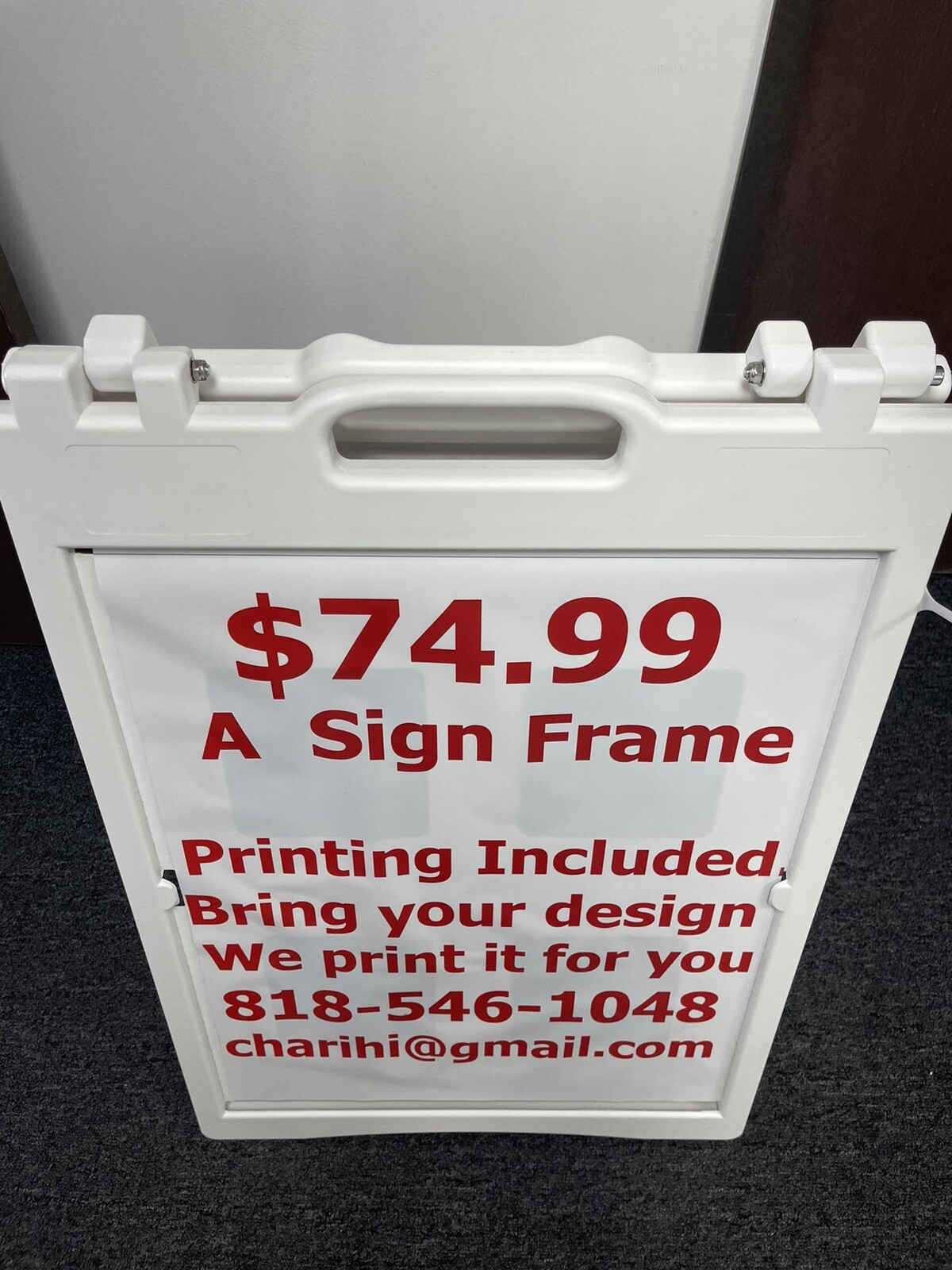 Custom REPLACEMENT SIGN A-Frame Sidewalk Sign replaceable Board 22.5′ X 29.5′