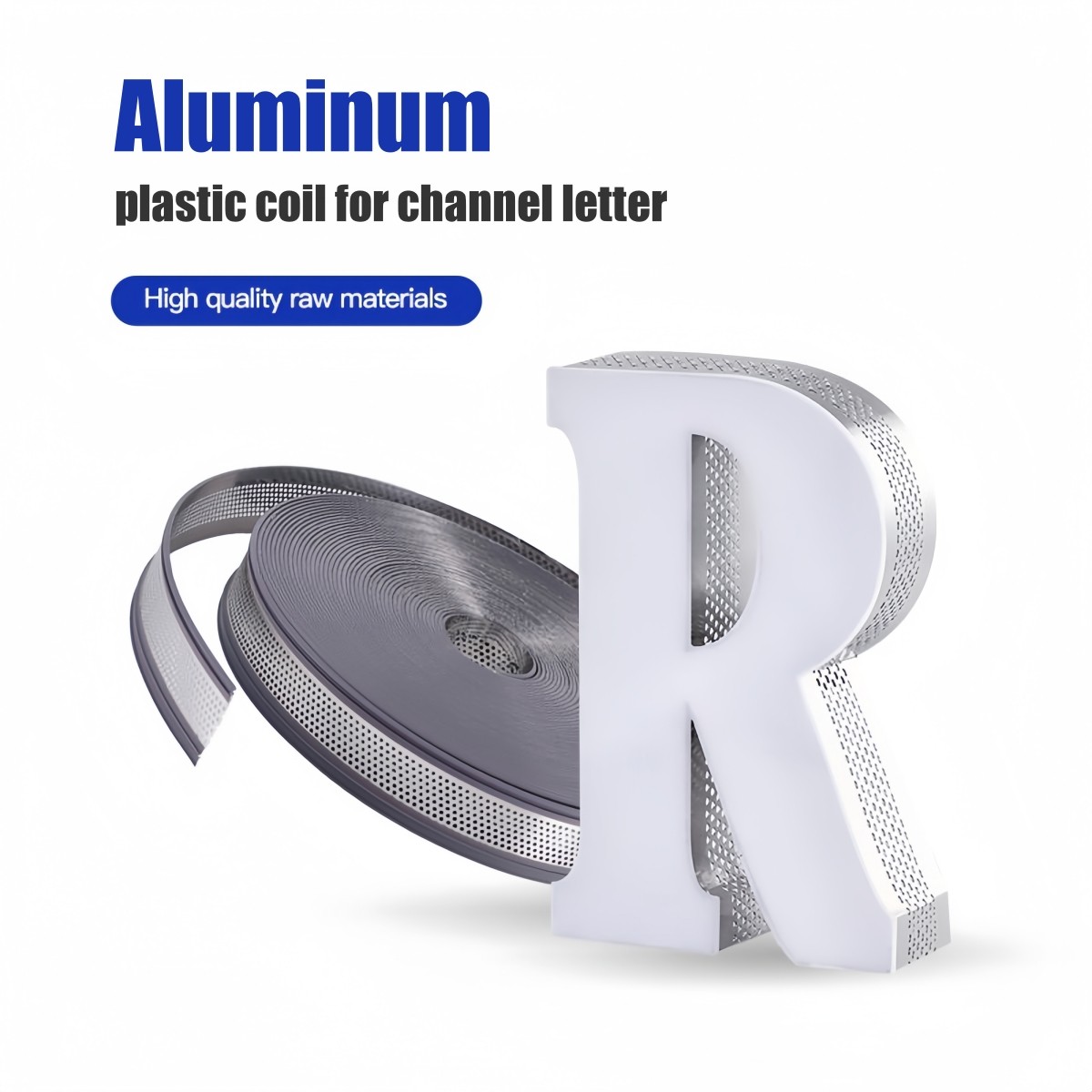 108ft Aluminum Coils for Channel Letter w/ Perforated Punching Trim Cap w/ Edge