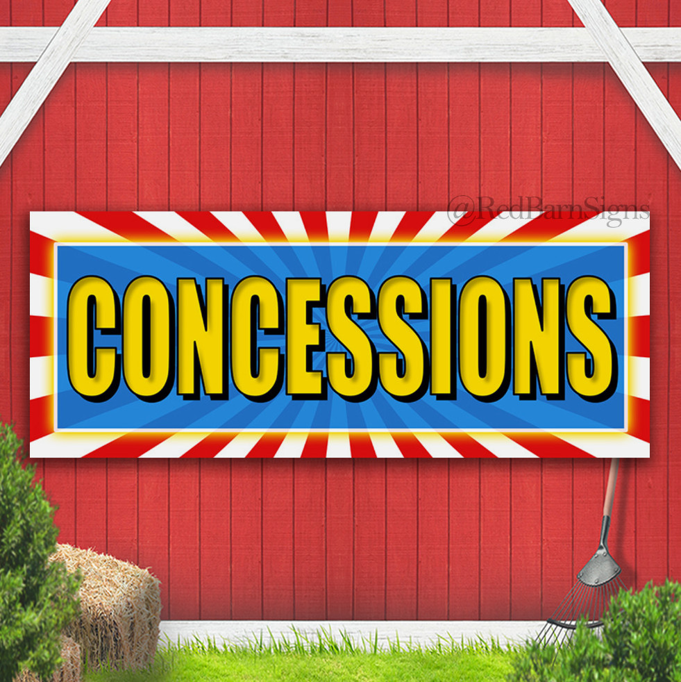 CONCESSIONS Vinyl Banner with Optional Sizes (Made in the USA)