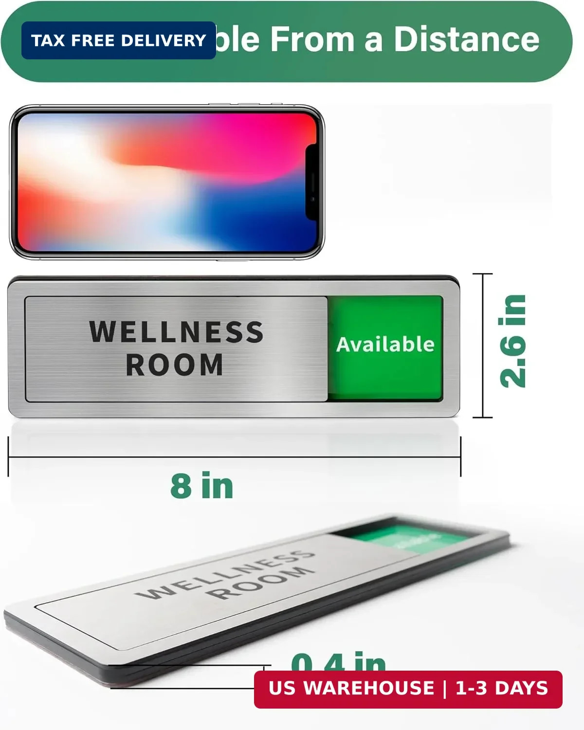 Office Door Signs Do Not Disturb, In Use/Available Slider Sign for Home Office W